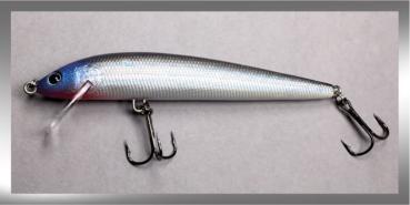 MINNOW B Wobbler, 10 cm, schwimmend, Farbe: S (Silver), mit Rasselkammern von Bagley Bait